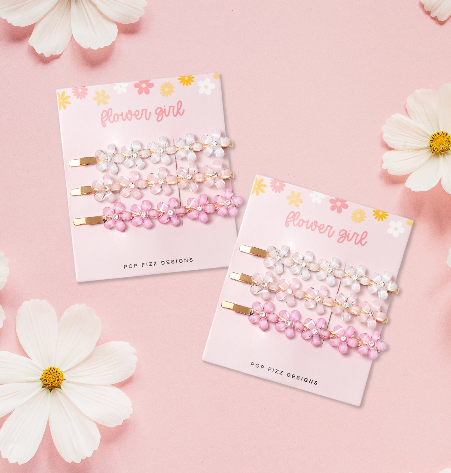 Flower Girl Flower Hair Clips Pack of 2