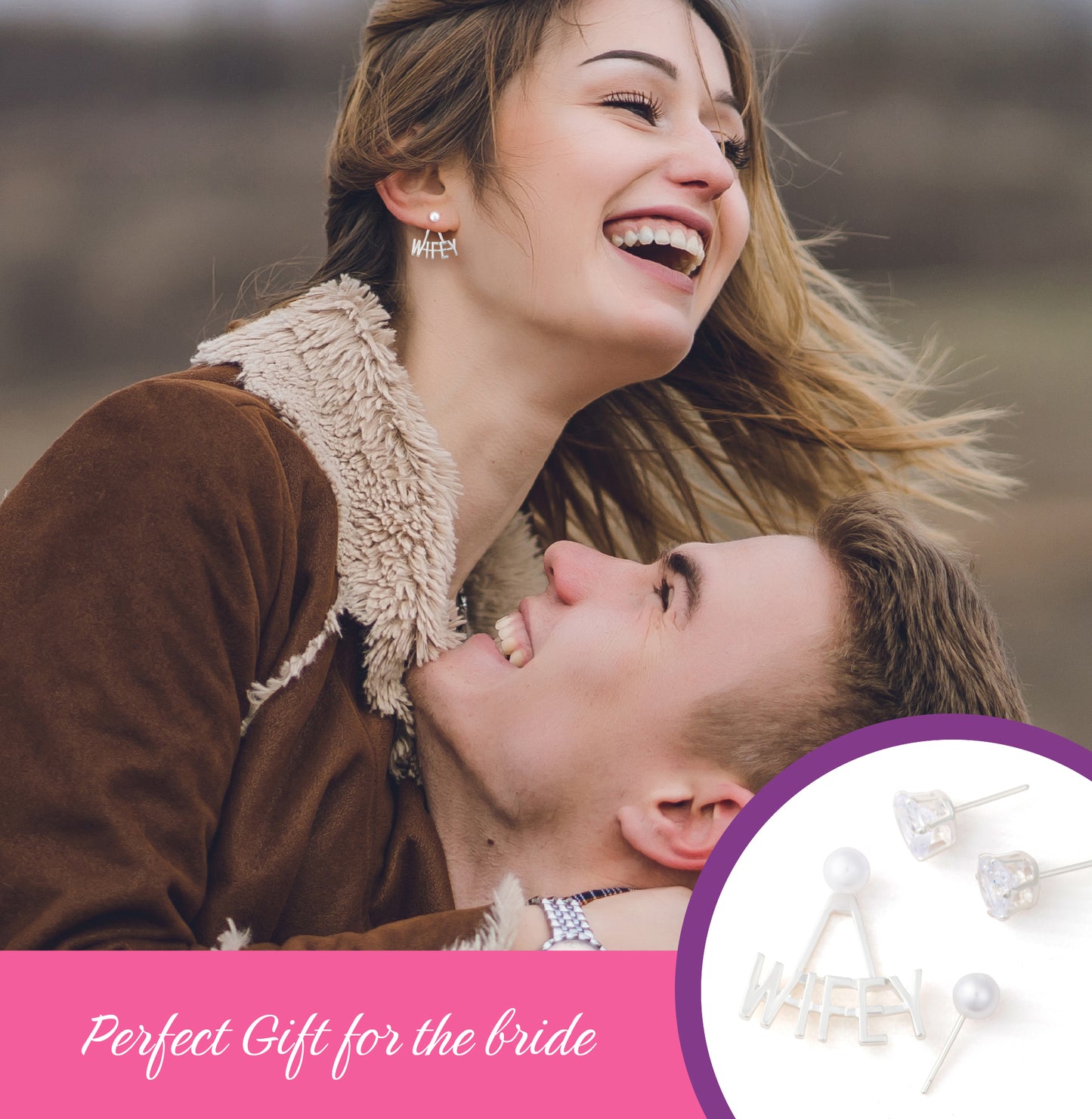 Bride and Wifey Earrings Set – Bachelorette Party Accessories