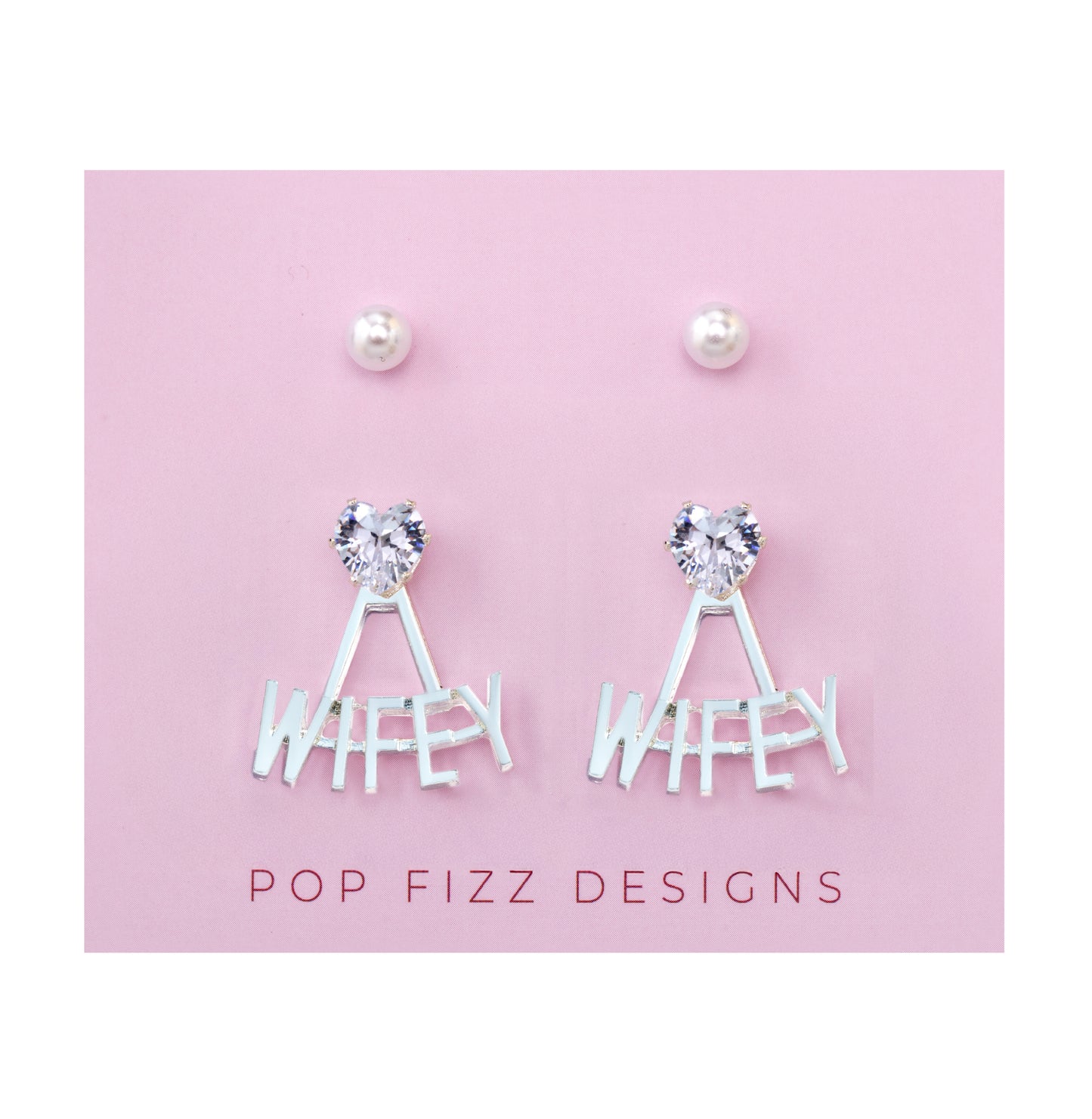 Bride and Wifey Earrings Set – Bachelorette Party Accessories