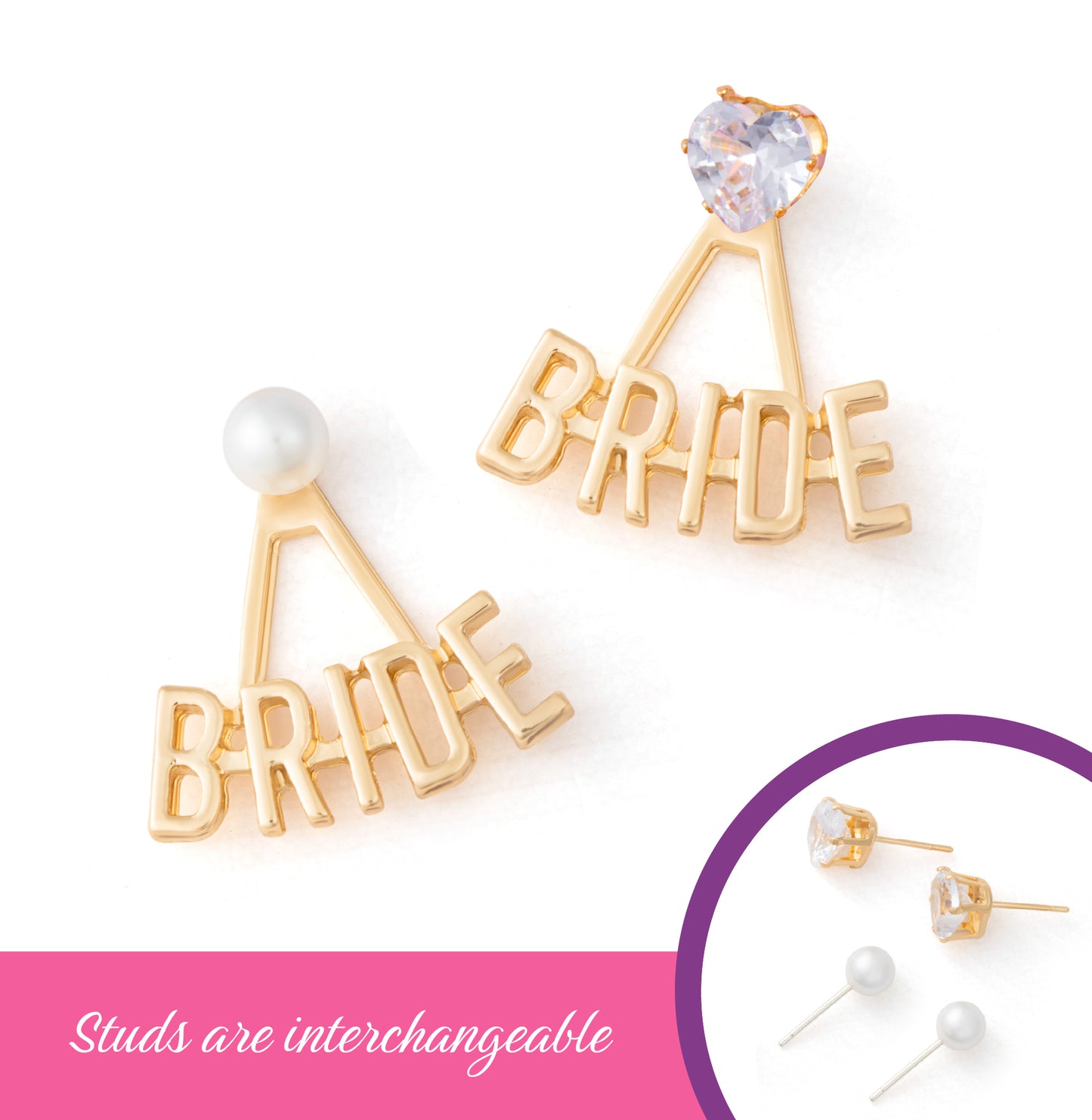 Bride and Wifey Earrings Set – Bachelorette Party Accessories