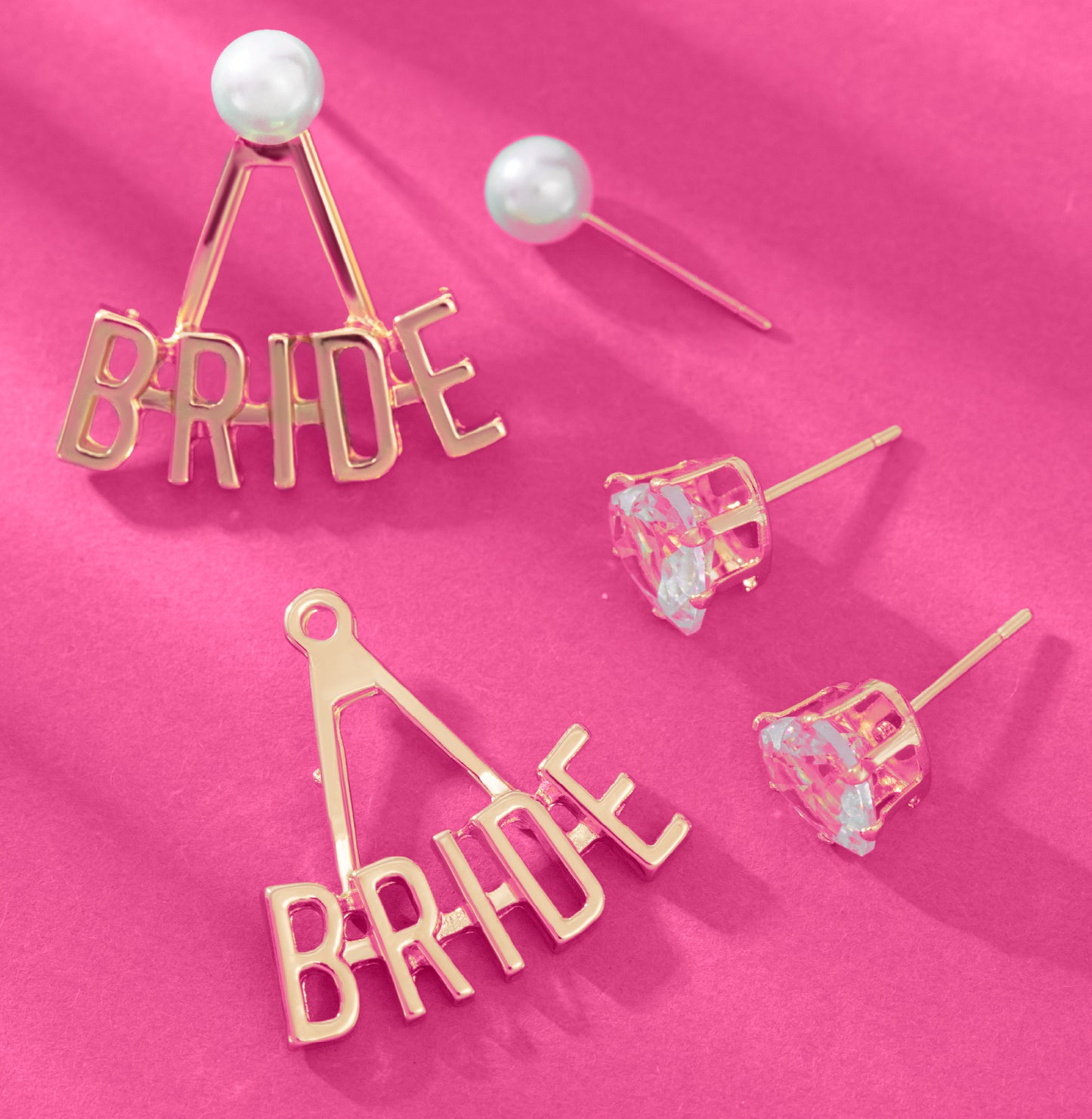 Bride and Wifey Earrings Set – Bachelorette Party Accessories
