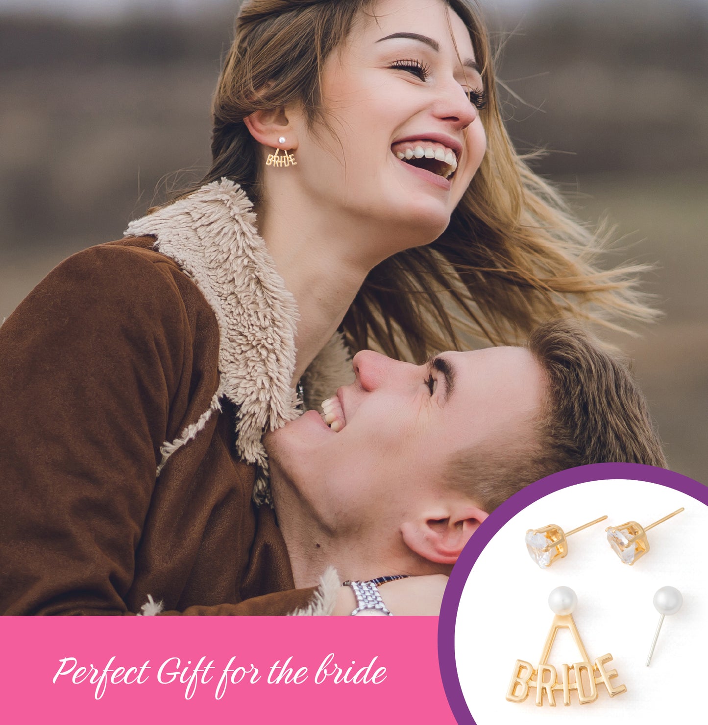Bride and Wifey Earrings Set – Bachelorette Party Accessories
