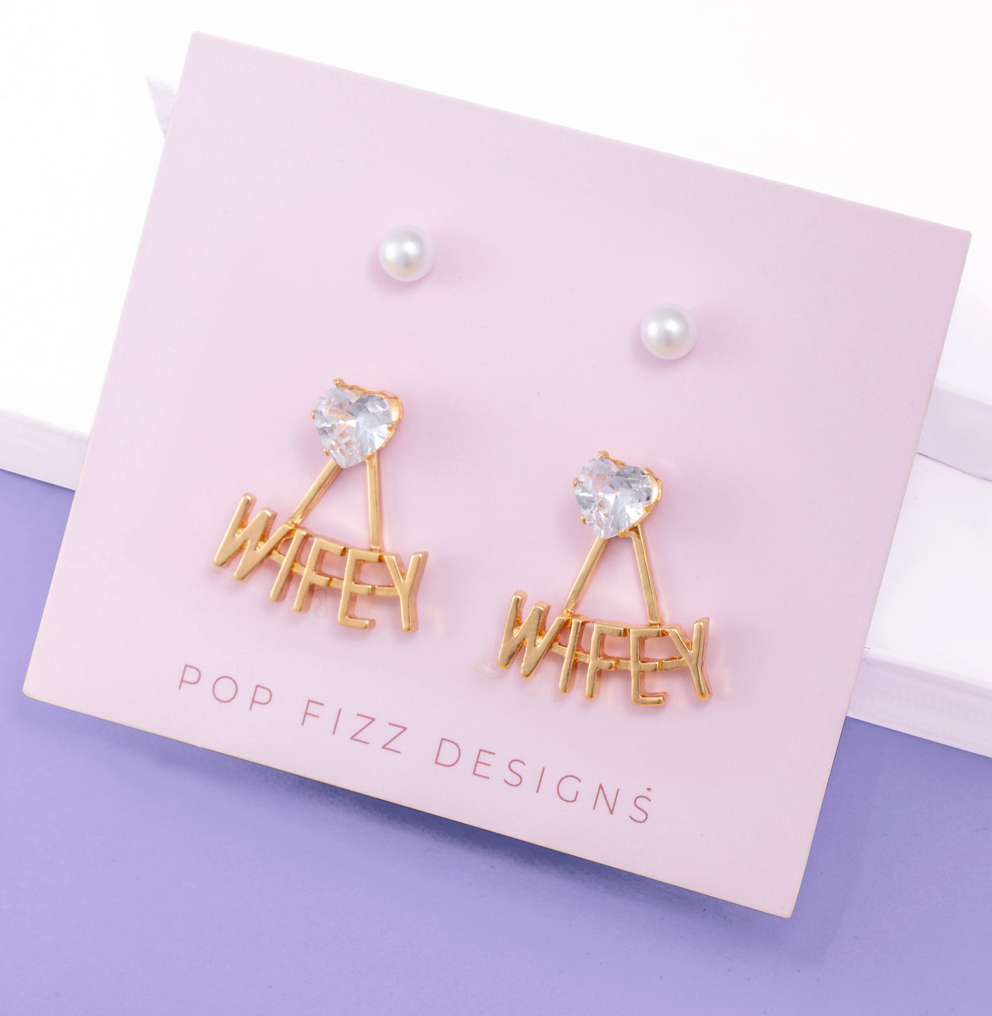 Bride and Wifey Earrings Set – Bachelorette Party Accessories