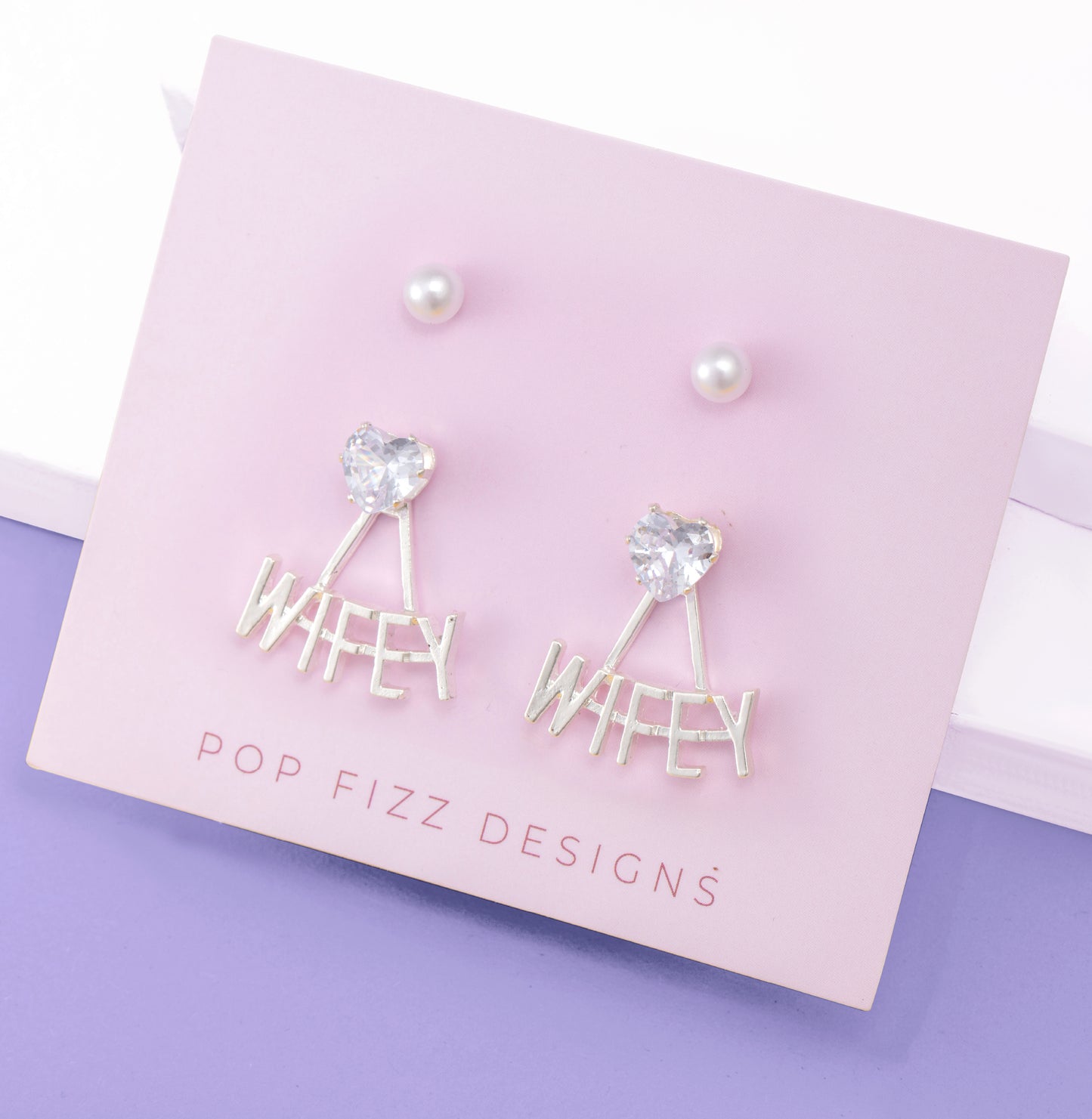 Bride and Wifey Earrings Set – Bachelorette Party Accessories