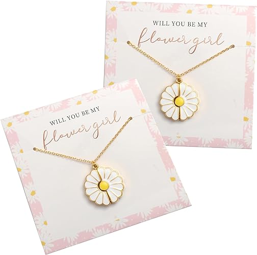 Flower Girl Daisy Locket Necklace | Flower Girl Gifts from Bride