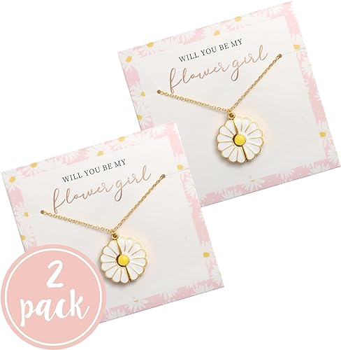 Flower Girl Daisy Locket Necklace | Flower Girl Gifts from Bride