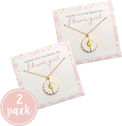 Flower Girl Daisy Locket Necklace | Flower Girl Gifts from Bride