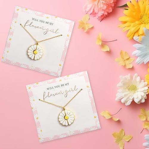 Flower Girl Daisy Locket Necklace | Flower Girl Gifts from Bride