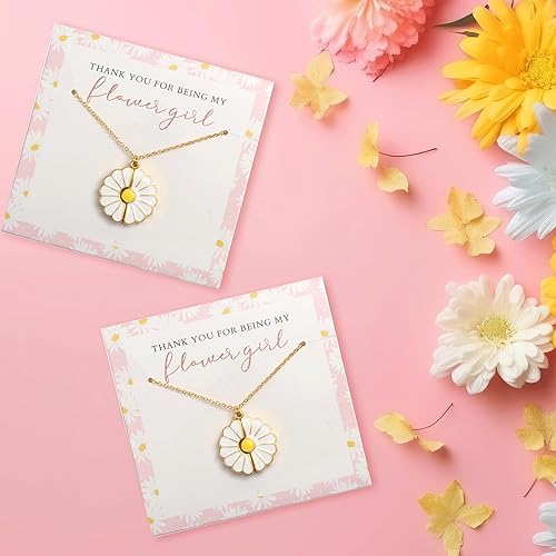 Flower Girl Daisy Locket Necklace | Flower Girl Gifts from Bride