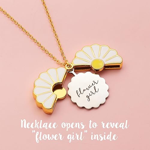 Flower Girl Daisy Locket Necklace | Flower Girl Gifts from Bride