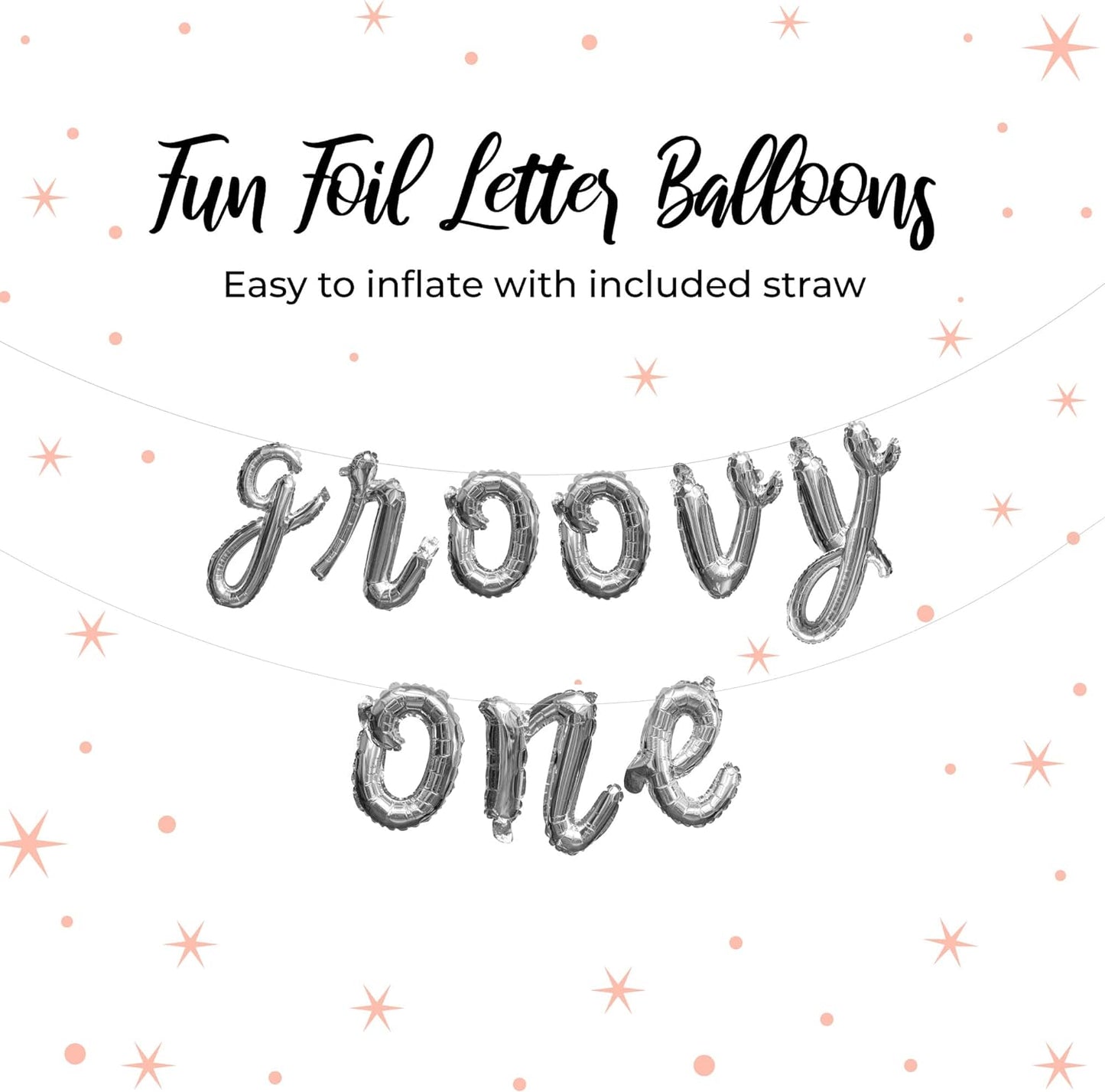 Groovy One Party Decorations I 1st Birthday Party Decorations | One Groovy Baby Birthday Decorations Girl Kit