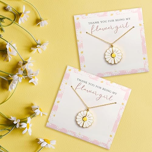 Flower Girl Daisy Locket Necklace | Flower Girl Gifts from Bride