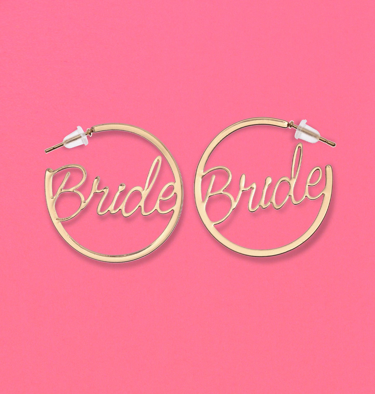 Bride Earrings Gold Hoops | Bachelorette Party Accessories | Fun Bride Hoop Earrings I Bride Bachelorette Accessories