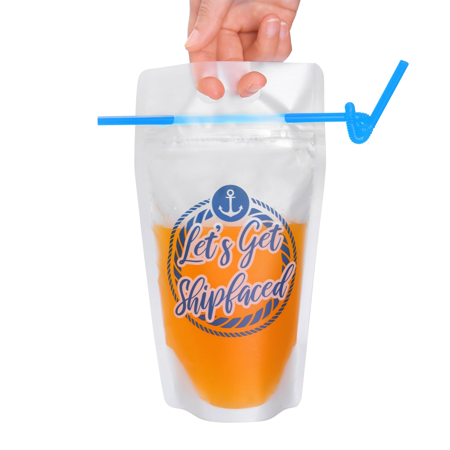 Nautical Plastic Straw Pouches