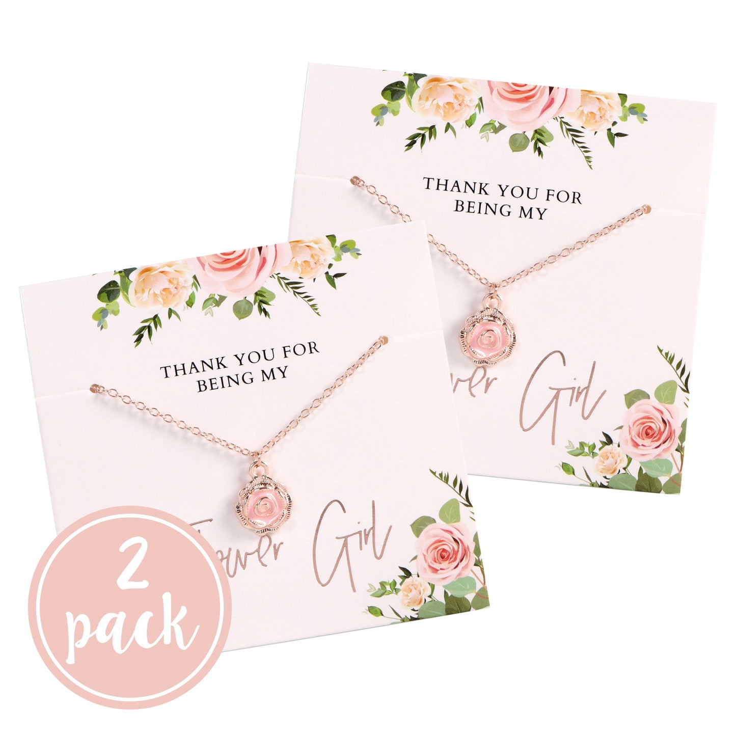 Floral Flower Girl Necklace (Set of 2)