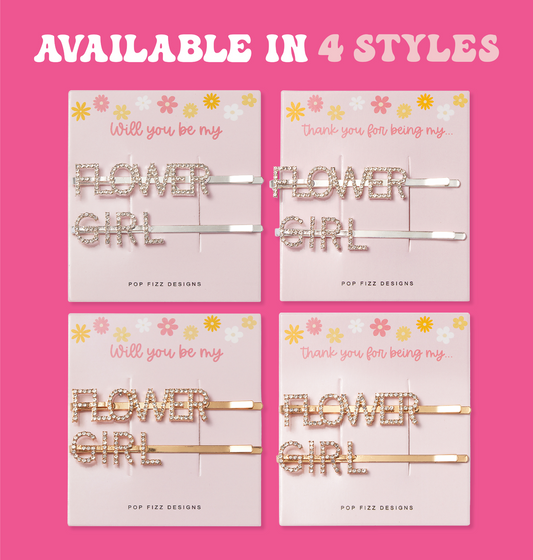 Flower Girl Bejeweled Hair Clips