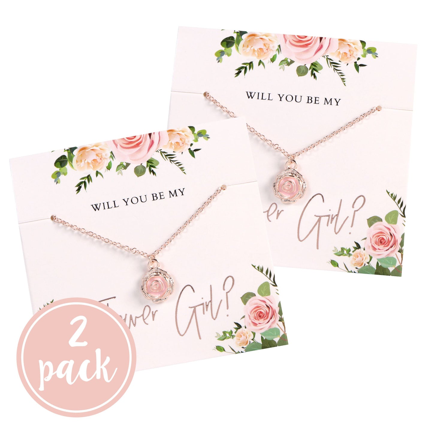 Floral Flower Girl Necklace (Set of 2)