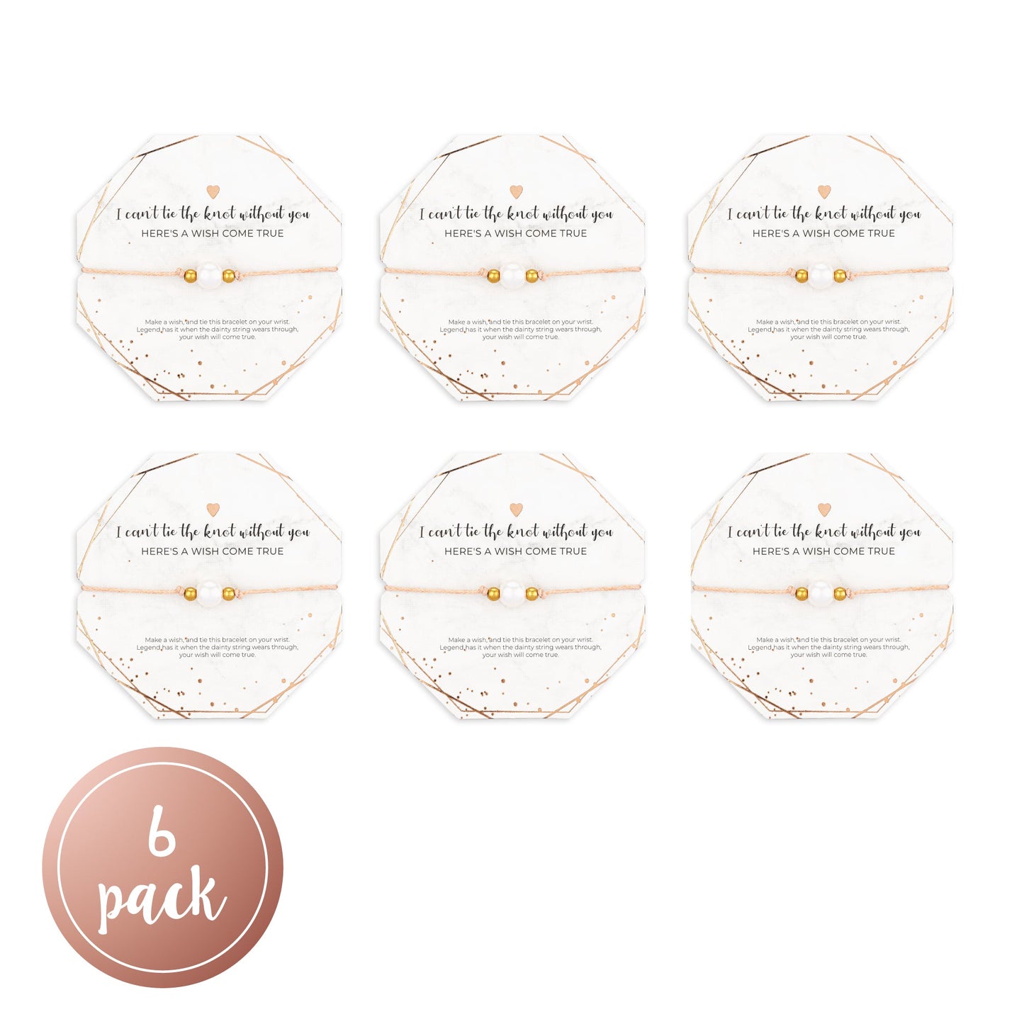 “I Can’t Tie The Knot Without You” Rose Gold Plated Bridesmaid Bracelets