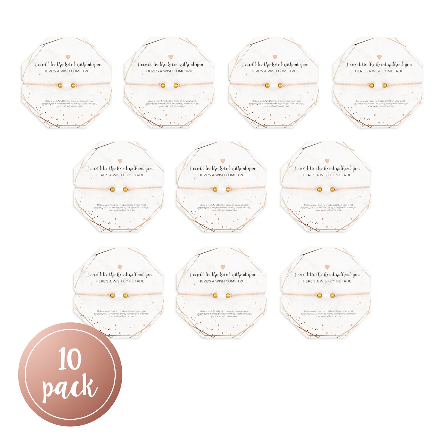 “I Can’t Tie The Knot Without You” Rose Gold Plated Bridesmaid Bracelets