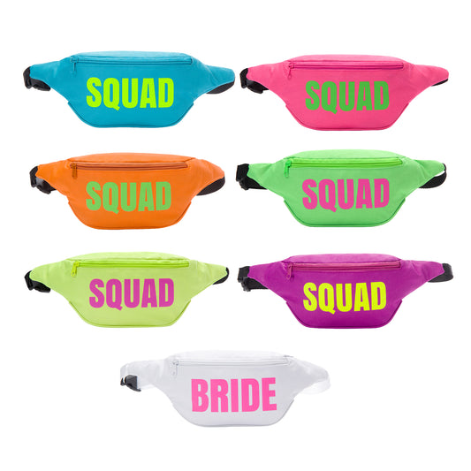 Bachelorette Neon Fanny Pack Set - Squad