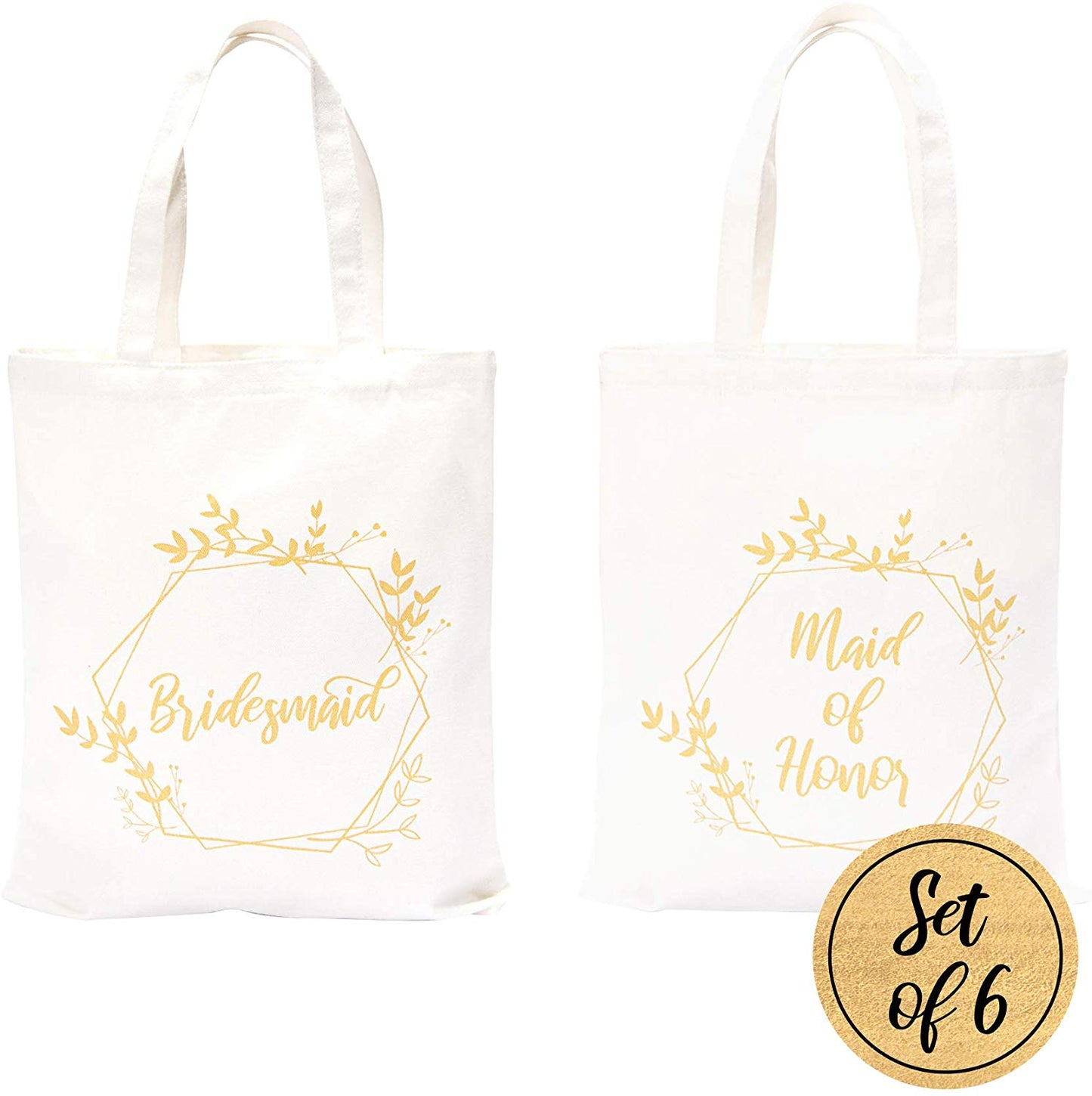 Bridesmaid Bags - White and Gold | 1 Maid of Honor Bag | Bride Bag