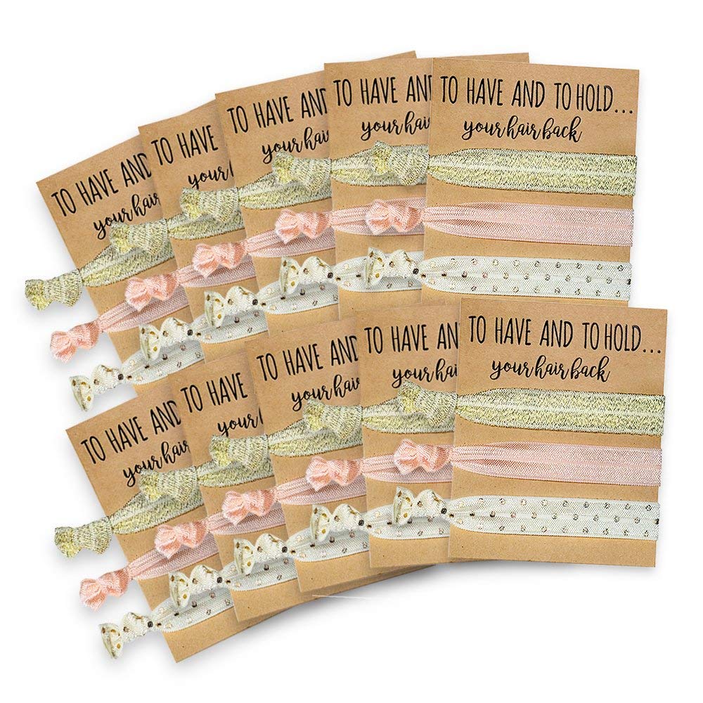Bridesmaid Hair Tie Cards | Pink & Gold