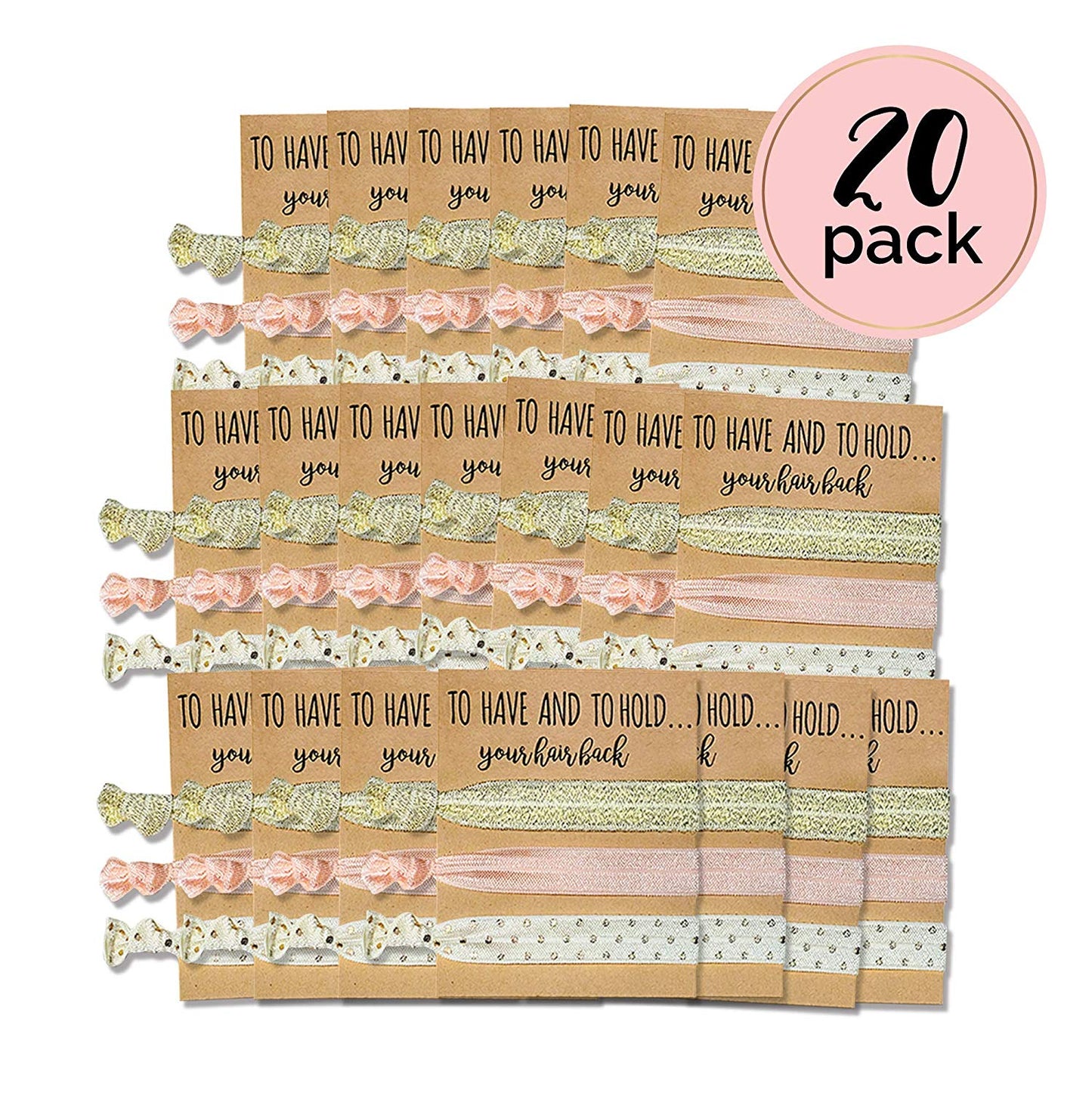 Bridesmaid Hair Tie Cards | Pink & Gold