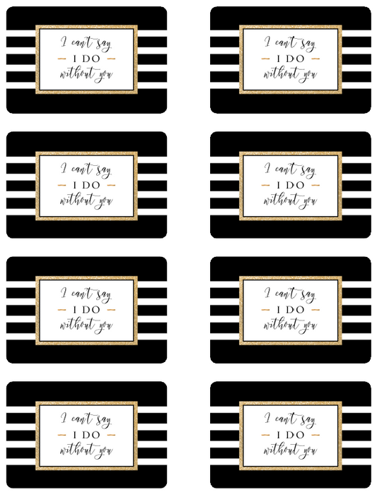 Stripes Mini Wine Bottle Label Free Printable