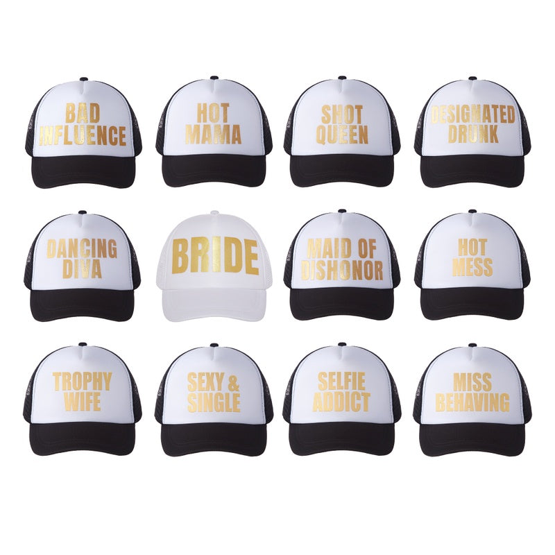 Bridesmaid Trucker Hats w/ Funny Phrases