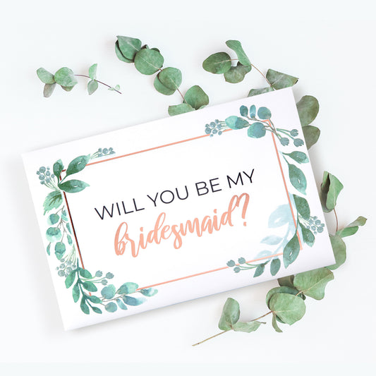 Greenery with Rose Gold Foil Bridesmaid Box Set