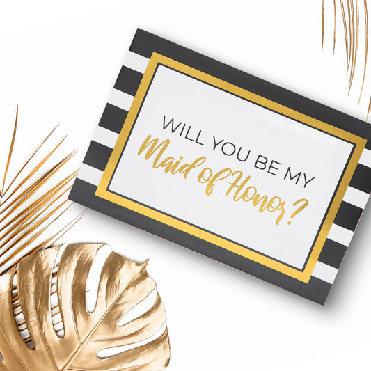 Stripes with Gold Foil Bridesmaid Box Set