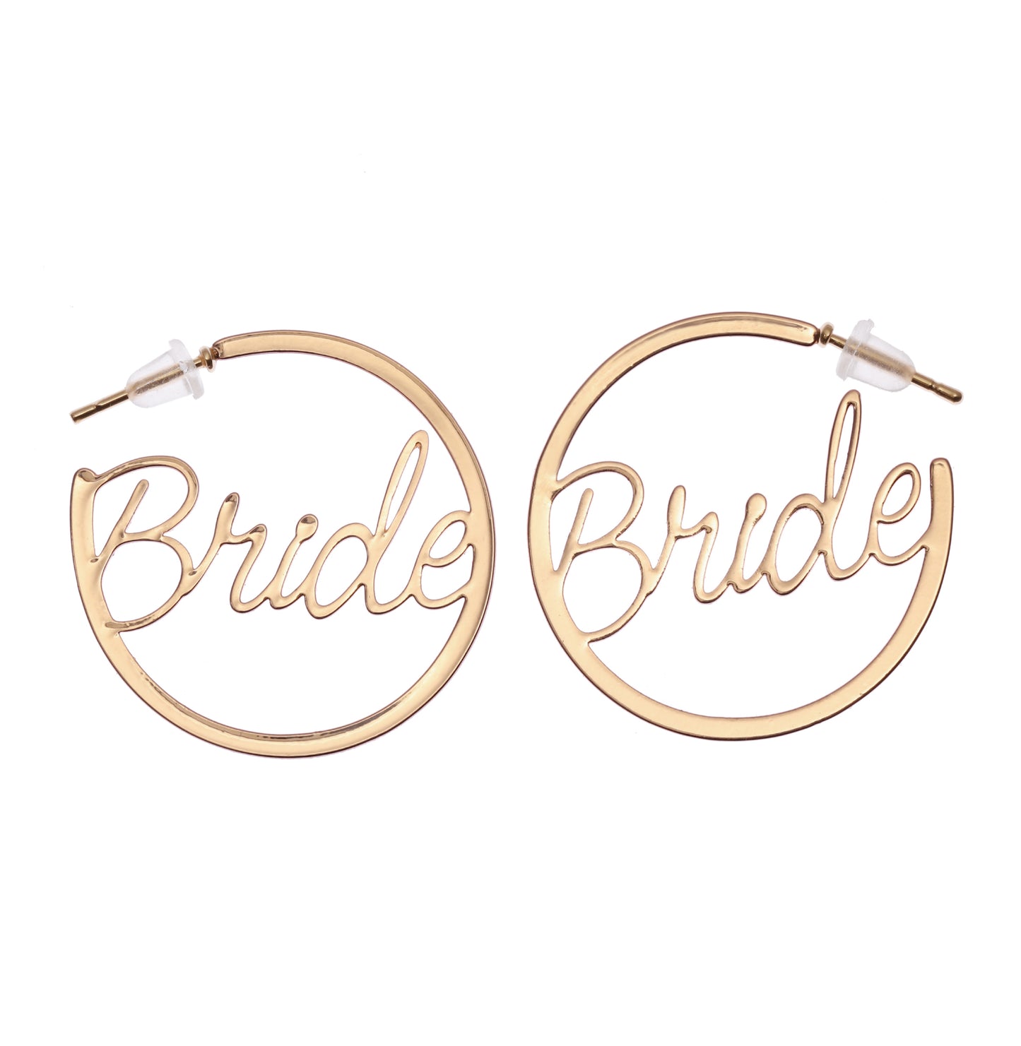 Bride Earrings Gold Hoops | Bachelorette Party Accessories | Fun Bride Hoop Earrings I Bride Bachelorette Accessories