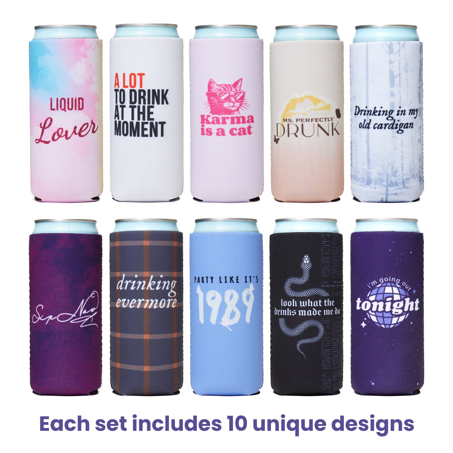 Pop Fizz Designs Bachelorette Can Coolers | Eras Can Cooler | 10 Pack