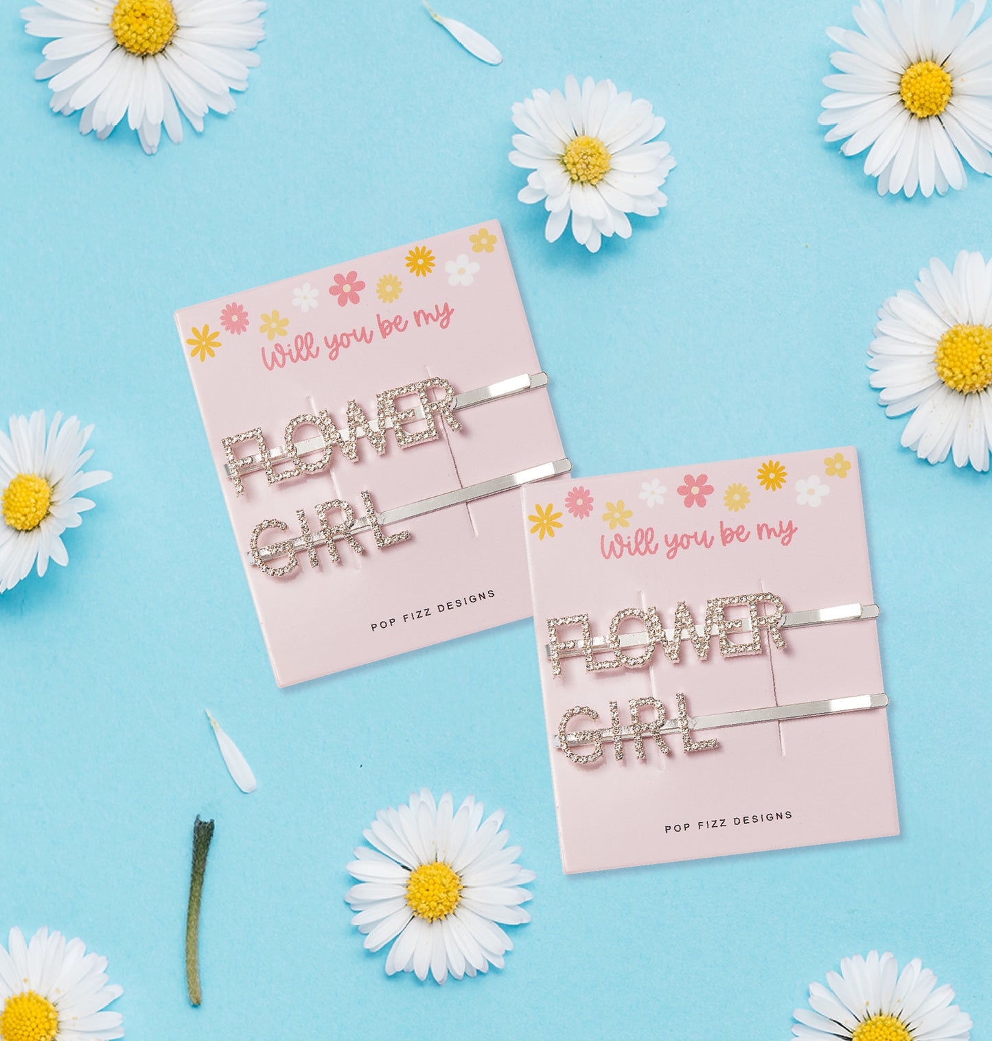 Flower Girl Bejeweled Hair Clips