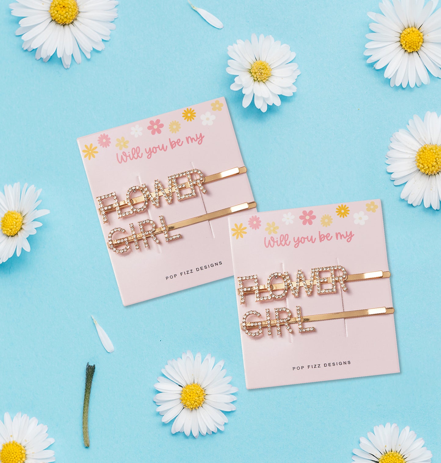 Flower Girl Bejeweled Hair Clips
