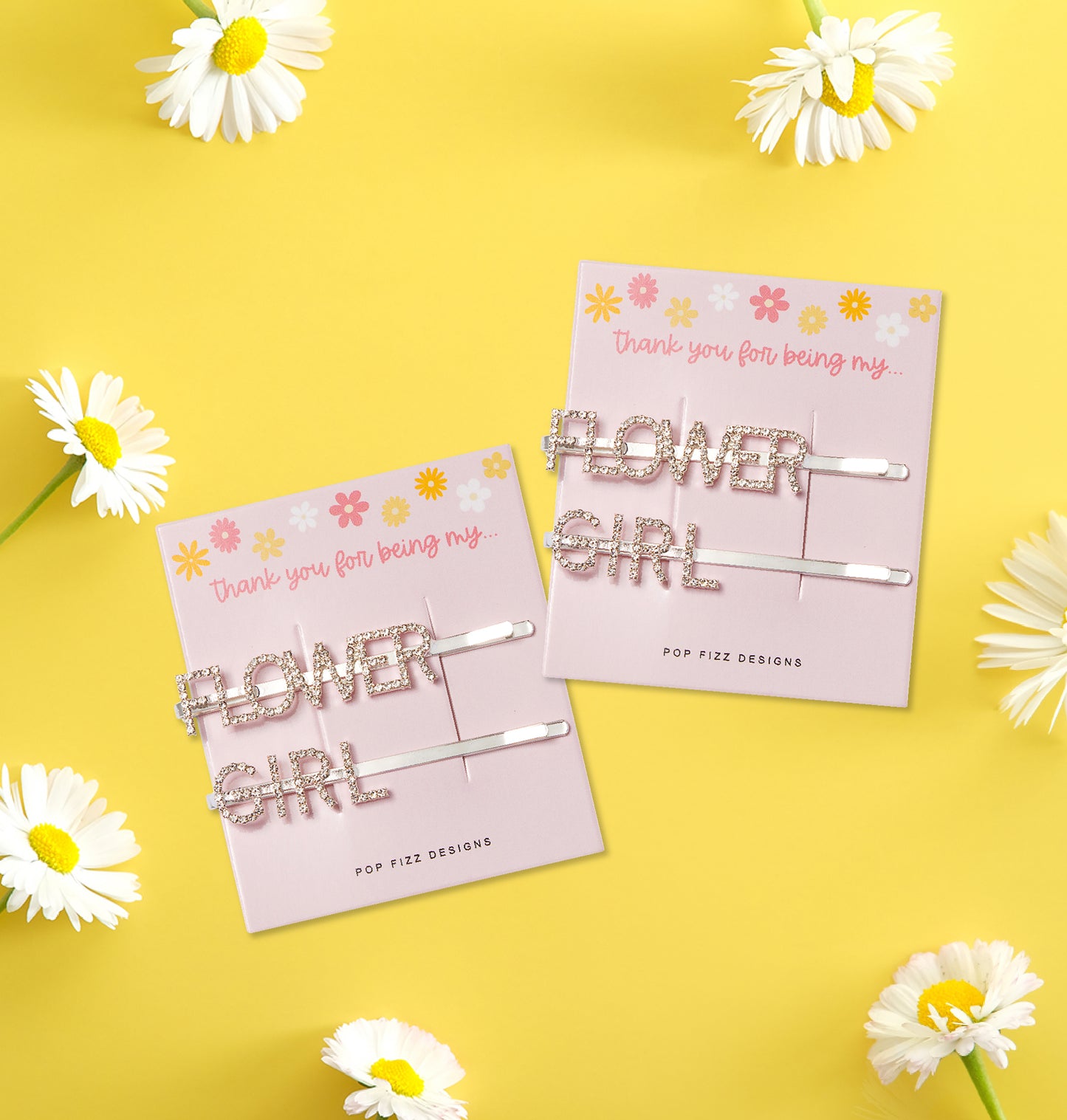 Flower Girl Bejeweled Hair Clips