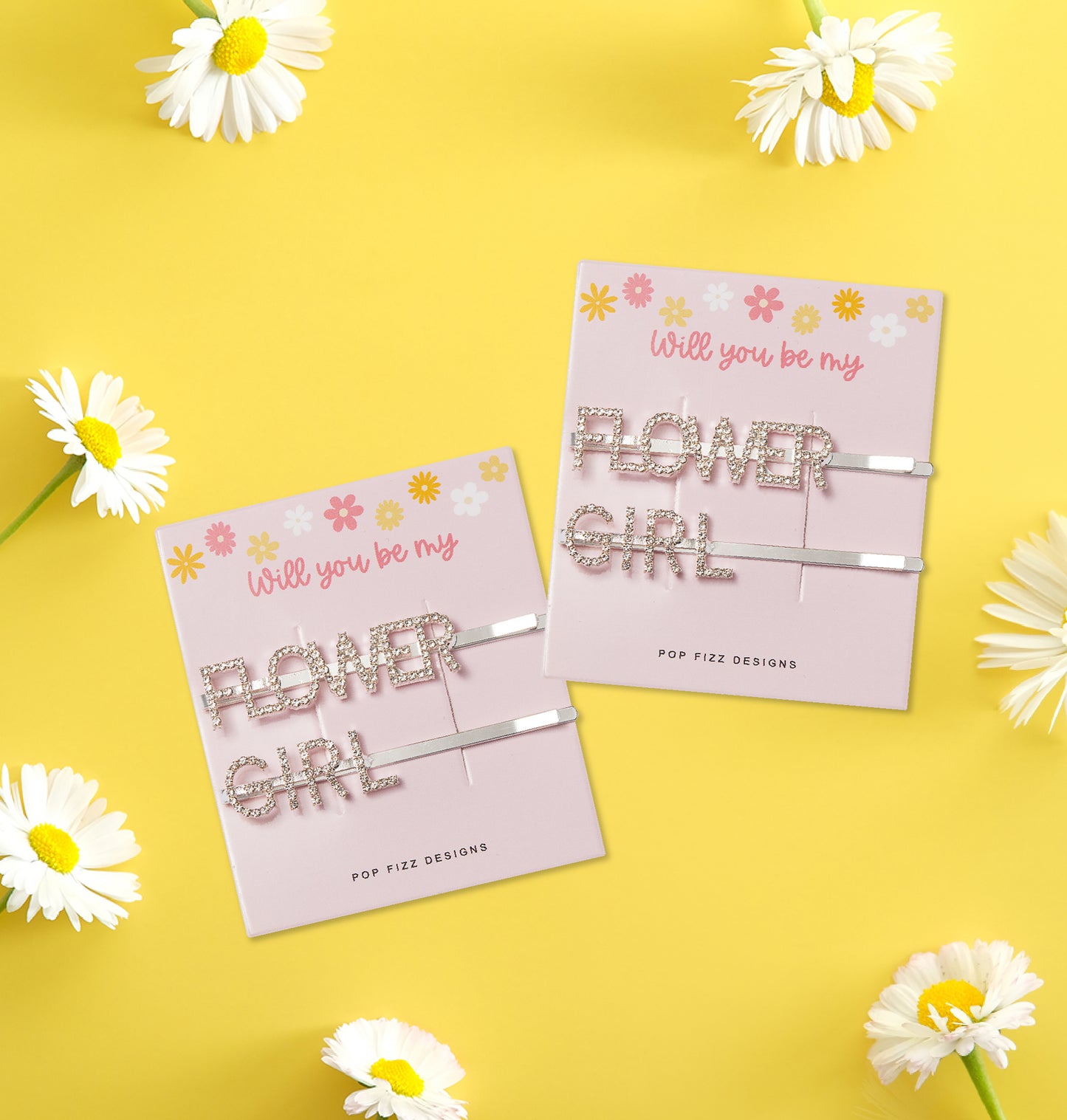 Flower Girl Bejeweled Hair Clips