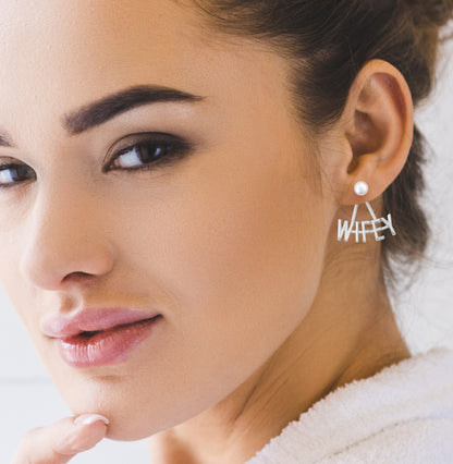 Bride and Wifey Earrings Set – Bachelorette Party Accessories
