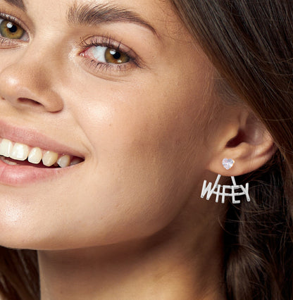 Bride and Wifey Earrings Set – Bachelorette Party Accessories