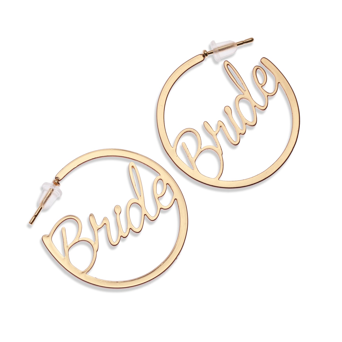 Bride Earrings Gold Hoops | Bachelorette Party Accessories | Fun Bride Hoop Earrings I Bride Bachelorette Accessories