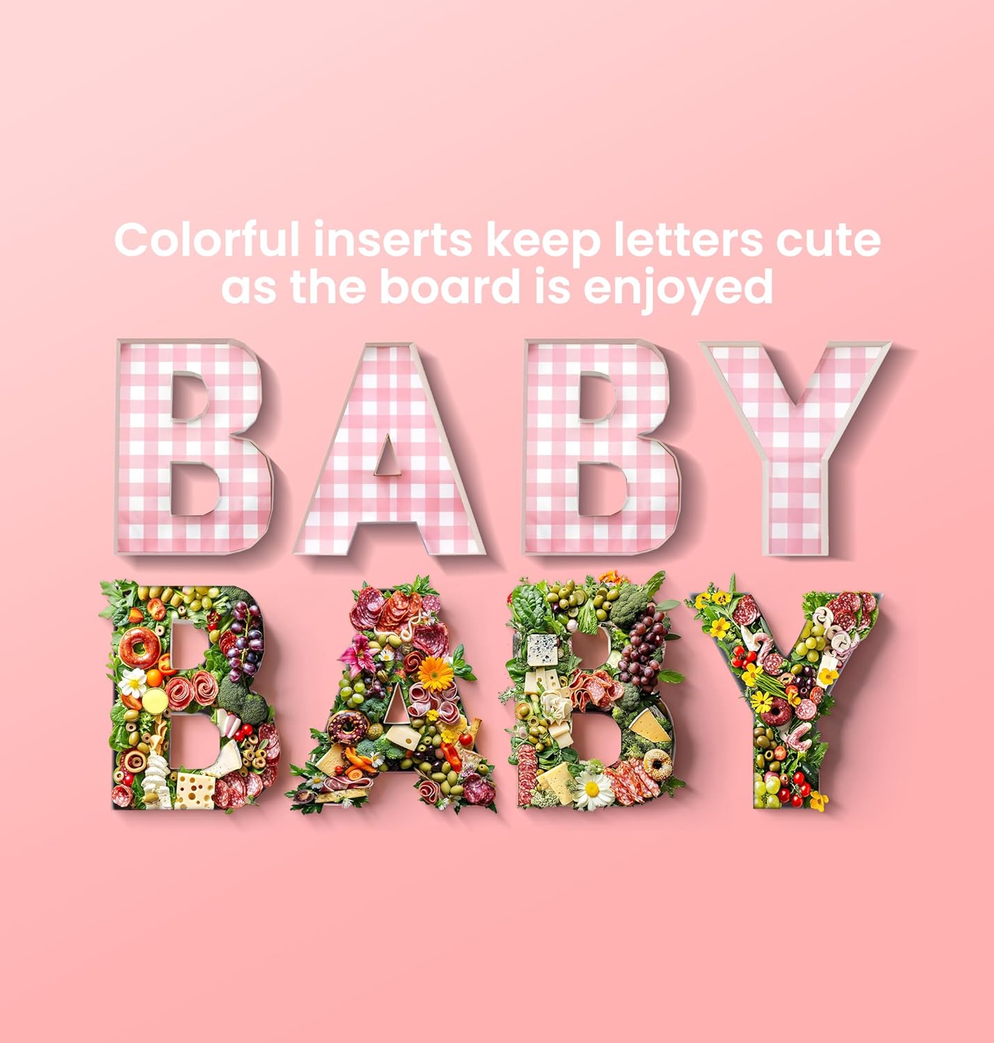 Pop Fizz Designs | Baby Birthday Charcuterie Fillable Letters |