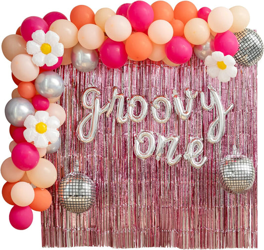 Groovy One Party Decorations I 1st Birthday Party Decorations | One Groovy Baby Birthday Decorations Girl Kit