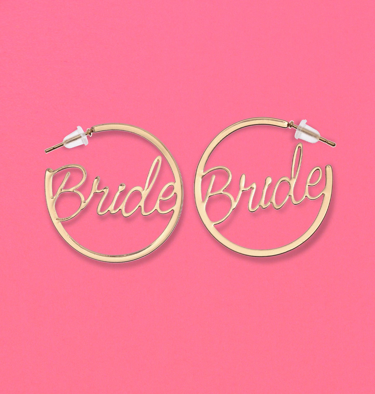 Bride Earrings Gold Hoops | Bachelorette Party Accessories | Fun Bride Hoop Earrings I Bride Bachelorette Accessories