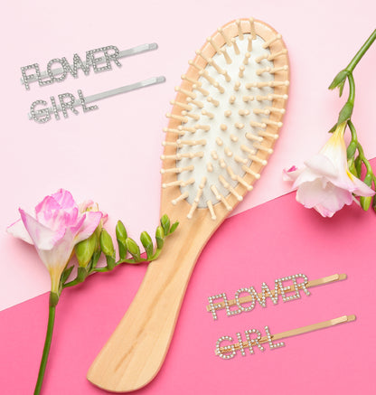 Flower Girl Bejeweled Hair Clips