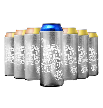 Last Disco Bachelorette Party Coozies Skinny Can