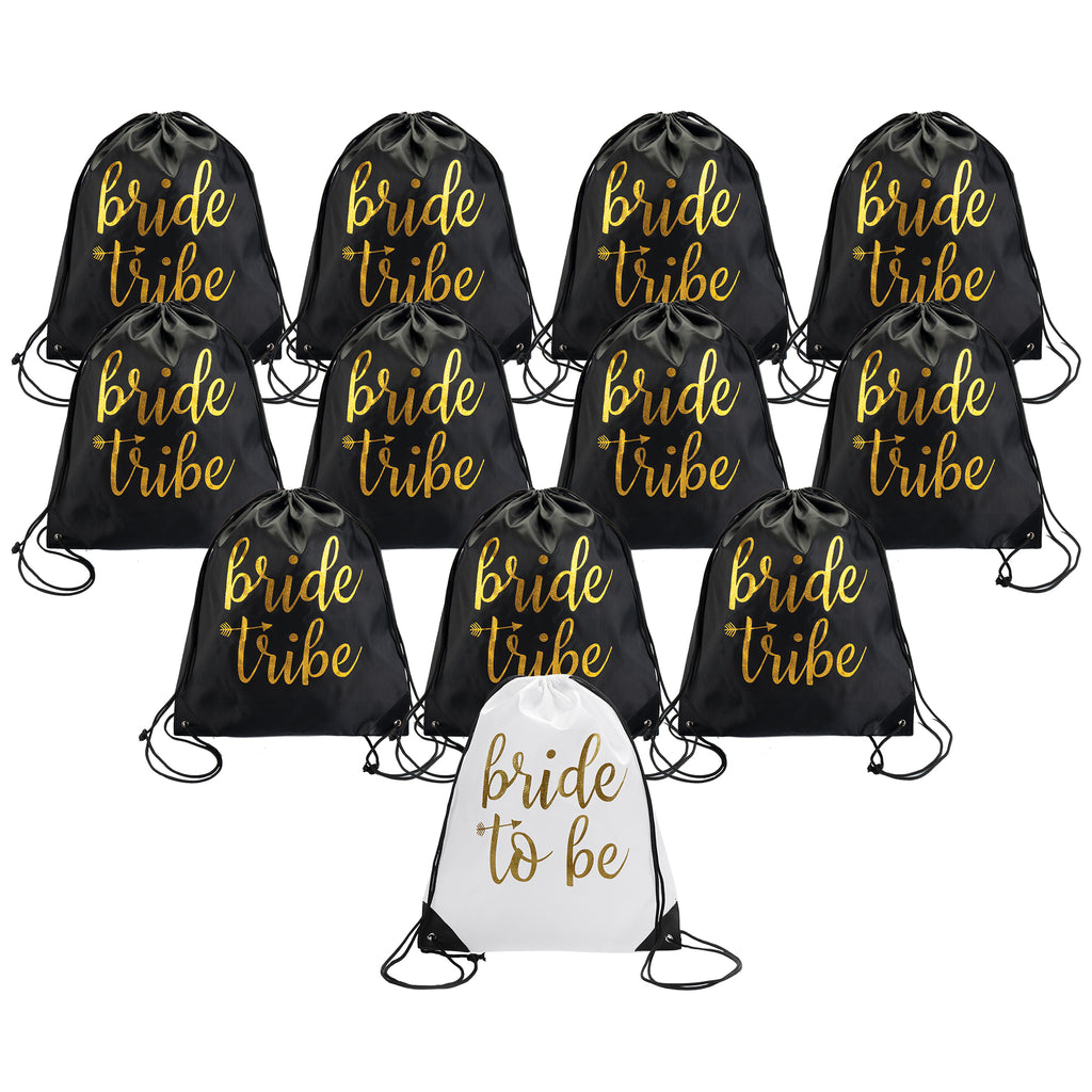 Bachelorette Bag Set- Bride and Bride Tribe Drawstring bags