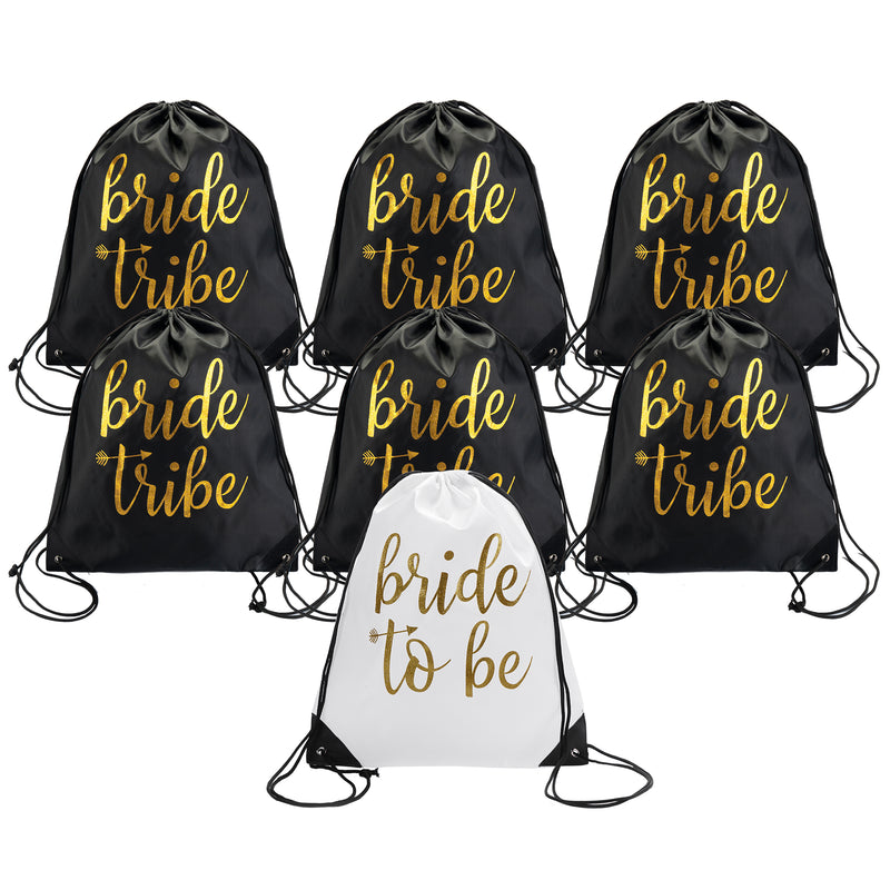 Bachelorette Flask Set- 10 Bride Tribe Disposable Flasks and 2 Bride to Be Flask