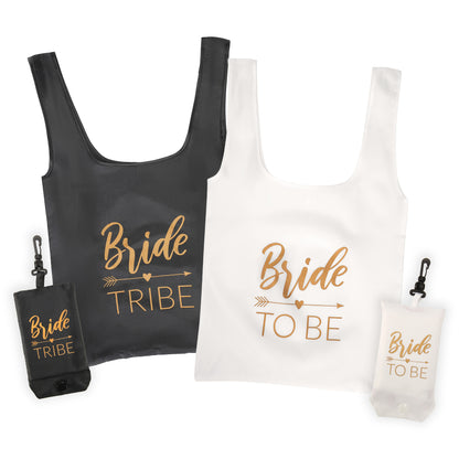 Bachelorette Favor Bags- Foldable Bride Tribe Bags and Matching Keychains