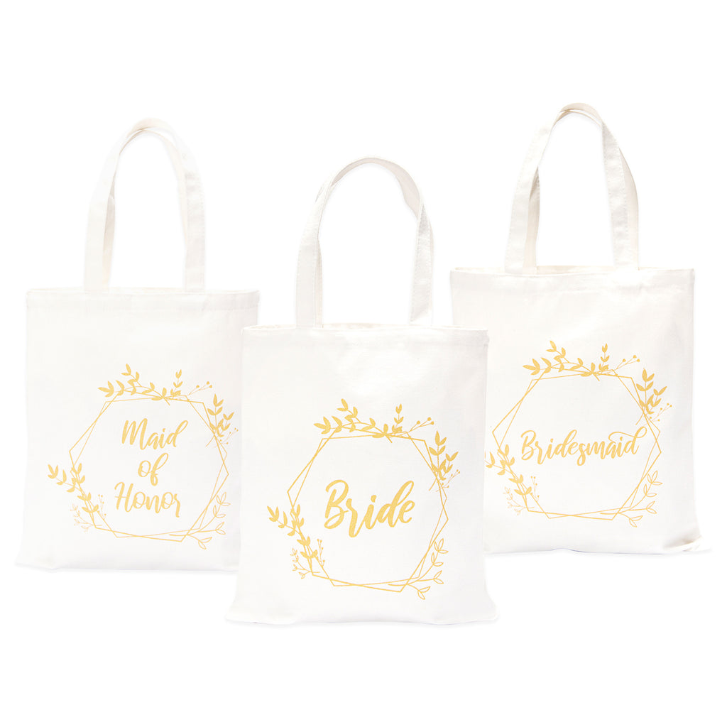 Bridesmaid Bags - White and Gold | 1 Maid of Honor Bag | Bride Bag