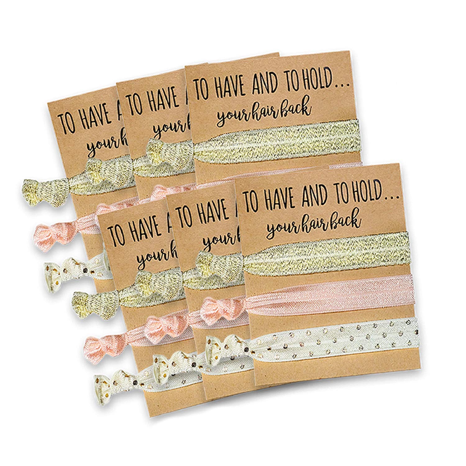 Bridesmaid Hair Tie Cards | Pink & Gold – Pop Fizz Designs